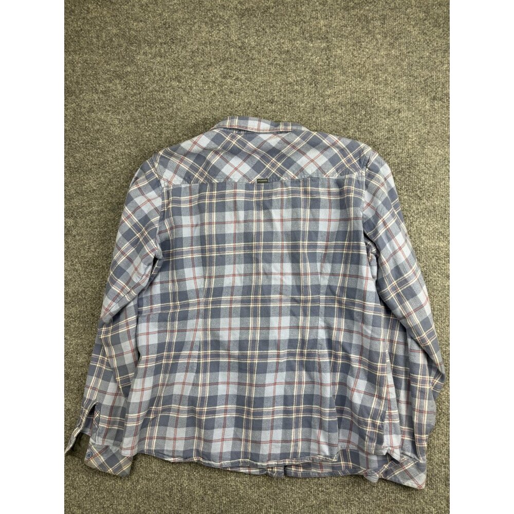 Columbia Shirt Womens Large Blue Gray Plaid Flannel Button Front Long Sleeve - Picture 7 of 7